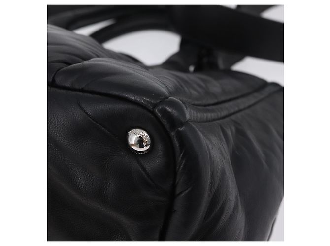 Bolso Tote PRADA Nappa Bomber de piel 2way Negro Plata Auth 204049M - vista 22