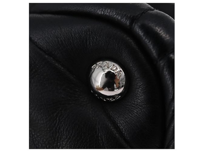 Bolso Tote PRADA Nappa Bomber de piel 2way Negro Plata Auth 204049M - vista 23
