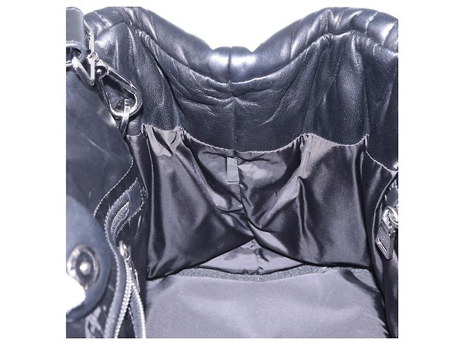 Bolso Tote PRADA Nappa Bomber de piel 2way Negro Plata Auth 204049M - vista 27