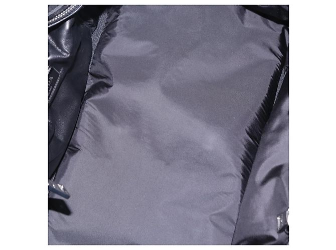 Bolso Tote PRADA Nappa Bomber de piel 2way Negro Plata Auth 204049M - vista 9
