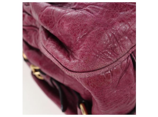 Bolsa de Mão Miu Miu em Couro 2way Rosa Ouro Auth bs37189 Dourado - vista 19