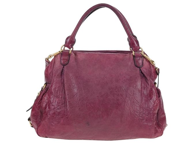 Bolsa de Mão Miu Miu em Couro 2way Rosa Ouro Auth bs37189 Dourado - vista 2