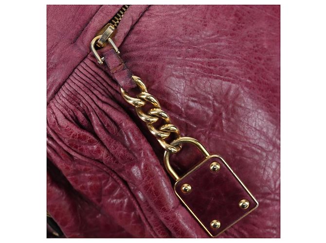 Bolsa de Mão Miu Miu em Couro 2way Rosa Ouro Auth bs37189 Dourado - vista 24