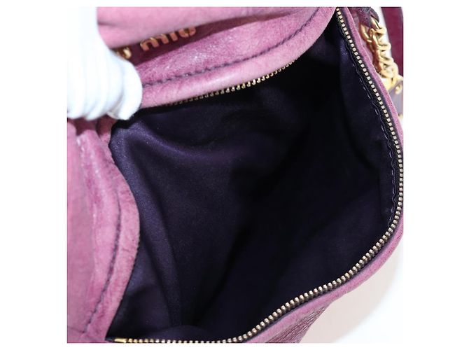 Bolsa de Mão Miu Miu em Couro 2way Rosa Ouro Auth bs37189 Dourado - vista 25