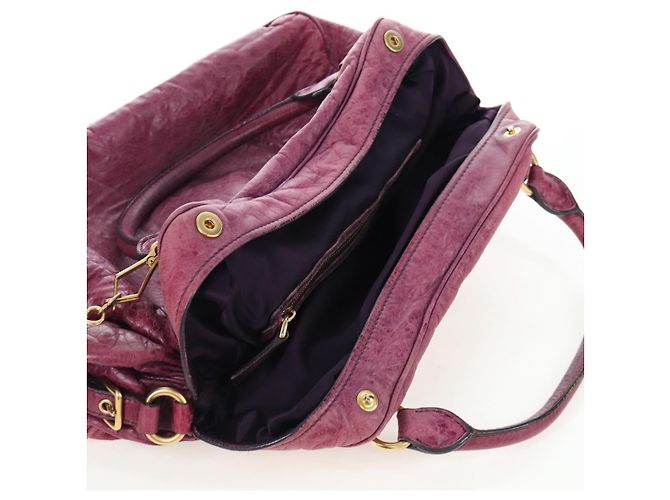Bolsa de Mão Miu Miu em Couro 2way Rosa Ouro Auth bs37189 Dourado - vista 26