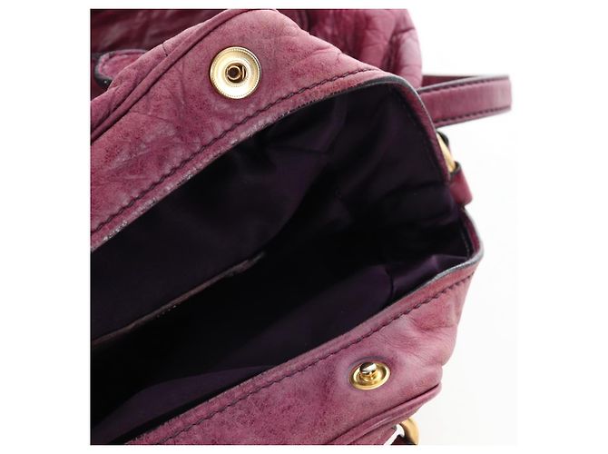 Bolsa de Mão Miu Miu em Couro 2way Rosa Ouro Auth bs37189 Dourado - vista 28
