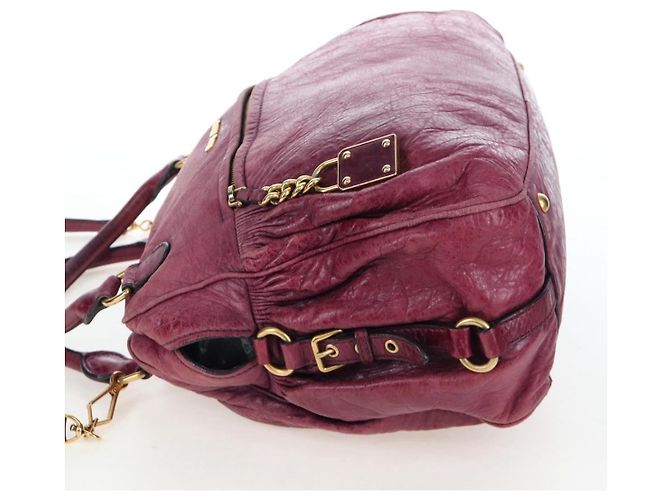 Bolsa de Mão Miu Miu em Couro 2way Rosa Ouro Auth bs37189 Dourado - vista 4