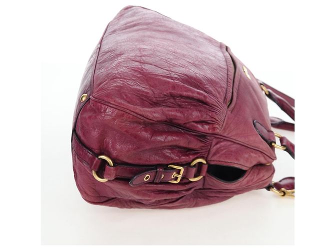 Bolsa de Mão Miu Miu em Couro 2way Rosa Ouro Auth bs37189 Dourado - vista 5
