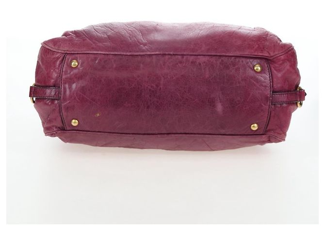 Bolsa de Mão Miu Miu em Couro 2way Rosa Ouro Auth bs37189 Dourado - vista 6
