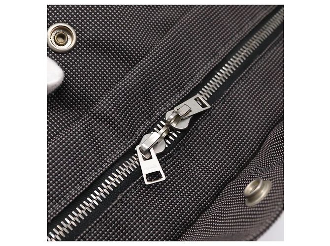 Hermès HERMES Her Line Tote MM Tote Bag Canvas Gray Silver Auth bs37333 Castaño Plata - vista 10