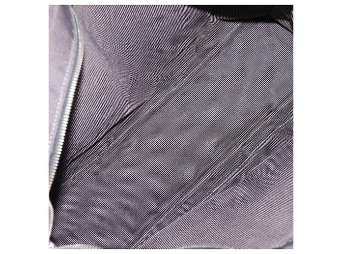 Hermès HERMES Her Line Tote MM Tote Bag Canvas Gray Silver Auth bs37333 Castaño Plata - vista 11