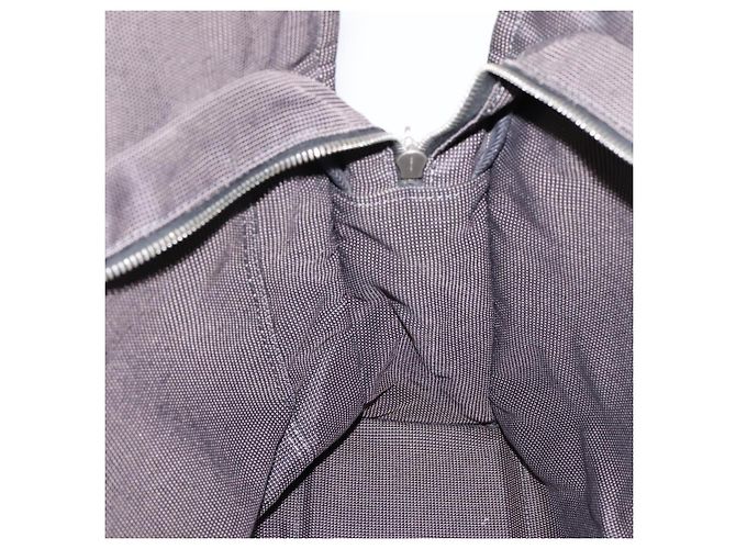 Hermès HERMES Her Line Tote MM Tote Bag Canvas Gray Silver Auth bs37333 Castaño Plata - vista 18