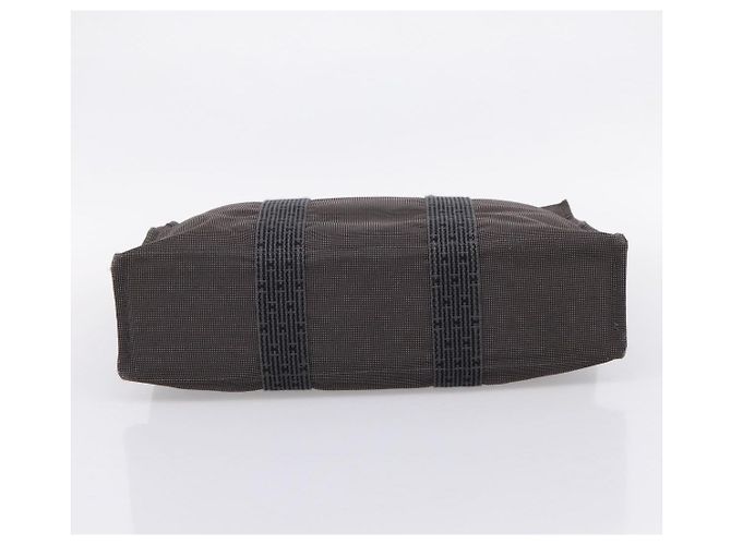 Hermès HERMES Her Line Tote MM Tote Bag Canvas Gray Silver Auth bs37333 Castaño Plata - vista 5