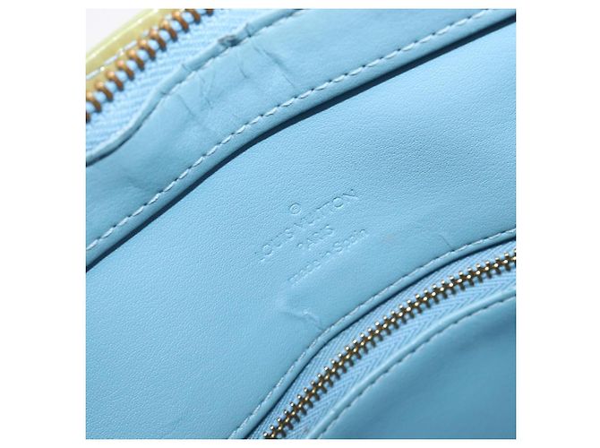 Borsa a mano LOUIS VUITTON Monogram Vernis Houston Baby Blue M91005 LV Auth ep15974 Blu chiaro - vista 20