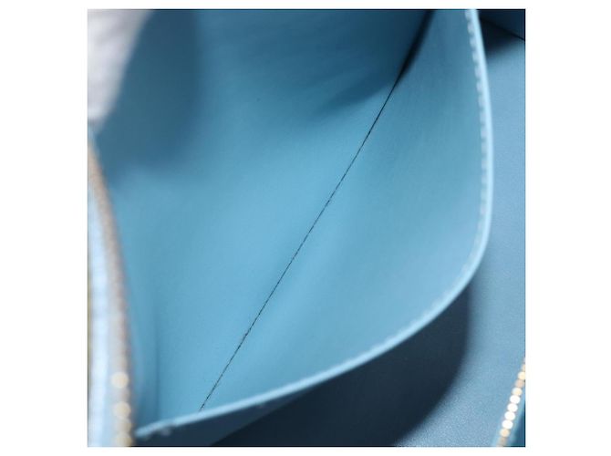 Borsa a mano LOUIS VUITTON Monogram Vernis Houston Baby Blue M91005 LV Auth ep15974 Blu chiaro - vista 25
