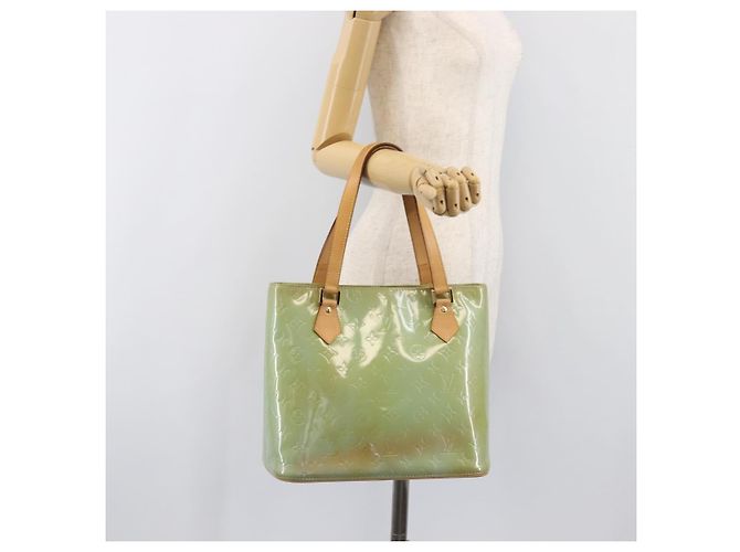 Borsa a mano LOUIS VUITTON Monogram Vernis Houston Baby Blue M91005 LV Auth ep15974 Blu chiaro - vista 26