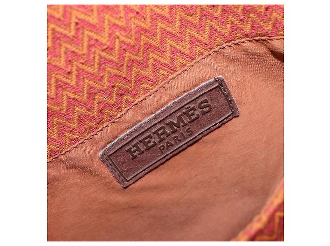Hermès HERMES Sac Depansage Shoulder Bag Jacquard Orange Auth 203706A Naranja - vista 17