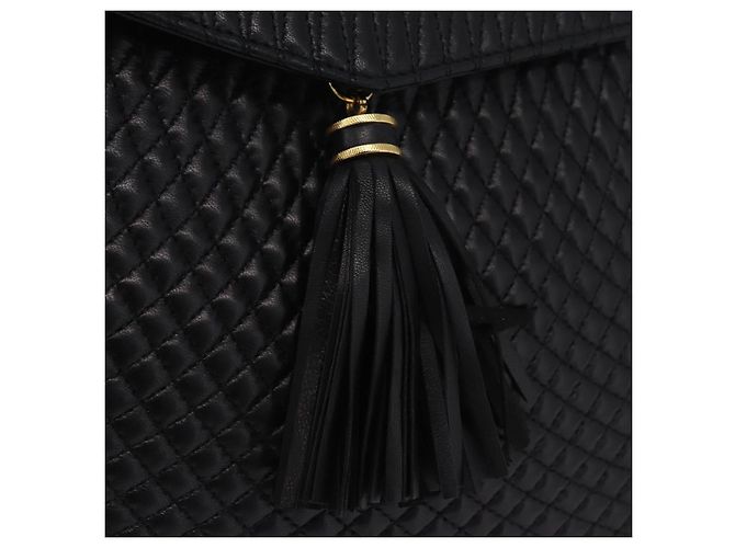 Bolsa de Ombro com Corrente Bally em Couro Preto e Dourado Auth BA16168 - vista 10