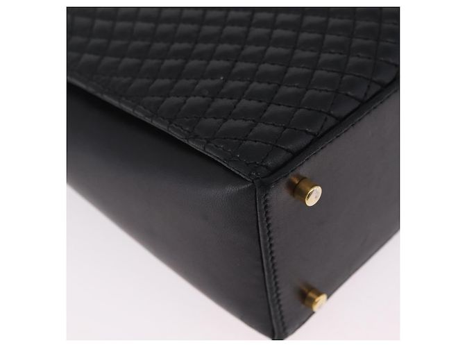 Bolsa de Ombro com Corrente Bally em Couro Preto e Dourado Auth BA16168 - vista 15