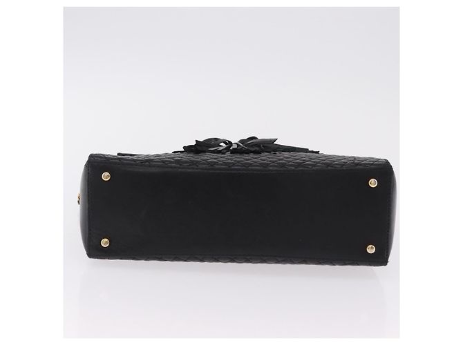 Bolsa de Ombro com Corrente Bally em Couro Preto e Dourado Auth BA16168 - vista 5