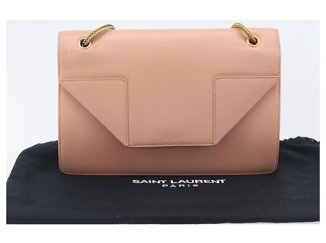 Autre Marque Bolso de hombro con cadena SAINT LAURENT de piel Pink Gold 314515 Auth bs37326A Rosa Dorado - vista 12