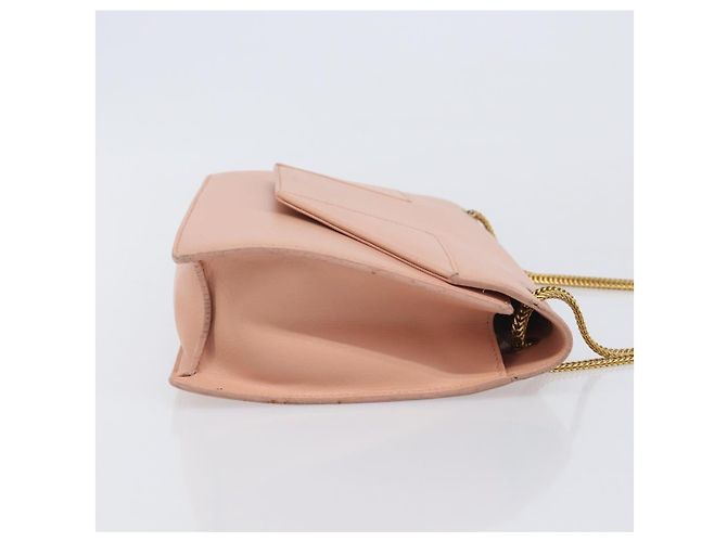 Autre Marque Bolso de hombro con cadena SAINT LAURENT de piel Pink Gold 314515 Auth bs37326A Rosa Dorado - vista 3