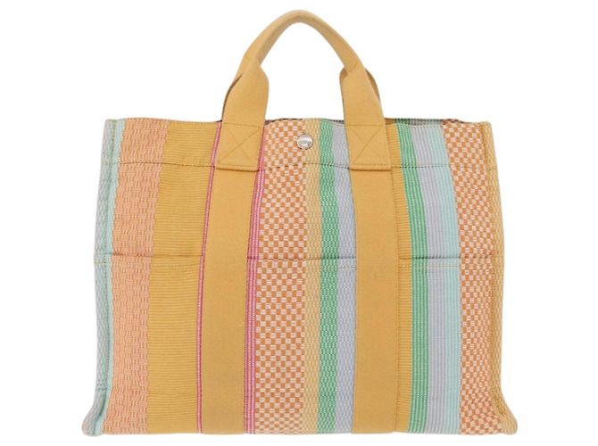 Hermès Borsa HERMES Fourre Tout MM New York Madison Store Exclusive Auth 205957V Argento Multicolore - vista 2