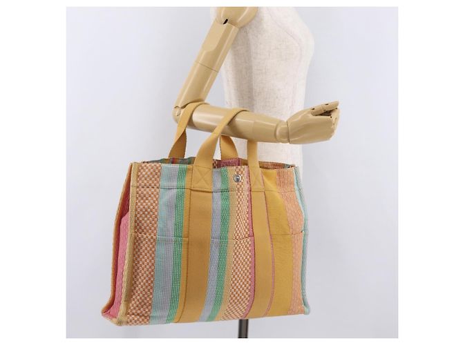 Hermès Borsa HERMES Fourre Tout MM New York Madison Store Exclusive Auth 205957V Argento Multicolore - vista 23