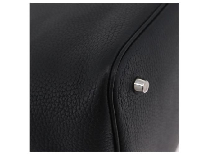 Hermès Borsa HERMES Picotan Lock MM in pelle Taurillon Clemence Black Gold Auth 203244SM Nero D'oro - vista 20