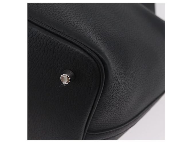 Hermès Borsa HERMES Picotan Lock MM in pelle Taurillon Clemence Black Gold Auth 203244SM Nero D'oro - vista 21