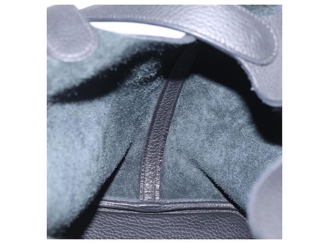 Hermès Borsa HERMES Picotan Lock MM in pelle Taurillon Clemence Black Gold Auth 203244SM Nero D'oro - vista 25