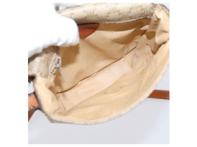 Céline Bolso de hombro CELINE Macadam Circle Logo PVC Beige Tono Dorado Auth ki6890 - vista 10