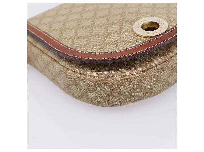 Céline Bolso de hombro CELINE Macadam Circle Logo PVC Beige Tono Dorado Auth ki6890 - vista 15