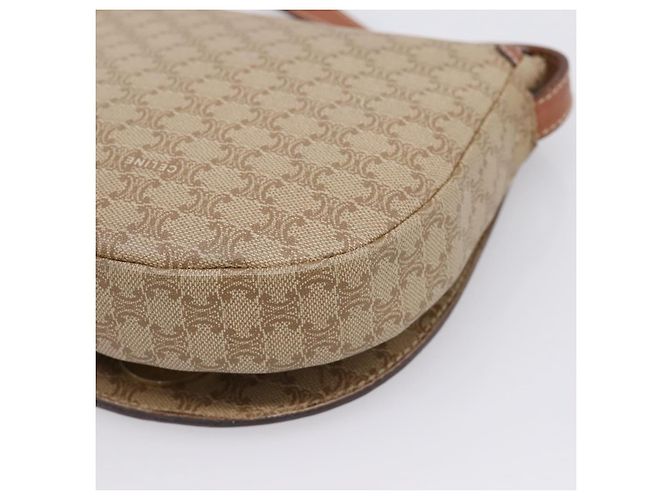 Céline Bolso de hombro CELINE Macadam Circle Logo PVC Beige Tono Dorado Auth ki6890 - vista 16