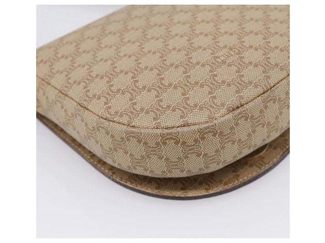 Céline Bolso de hombro CELINE Macadam Circle Logo PVC Beige Tono Dorado Auth ki6890 - vista 17