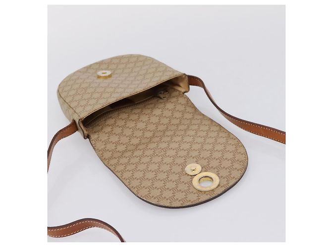 Céline Bolso de hombro CELINE Macadam Circle Logo PVC Beige Tono Dorado Auth ki6890 - vista 19