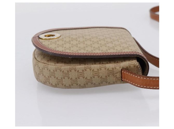 Céline Bolso de hombro CELINE Macadam Circle Logo PVC Beige Tono Dorado Auth ki6890 - vista 4