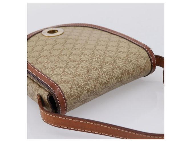 Céline Bolso de hombro CELINE Macadam Circle Logo PVC Beige Tono Dorado Auth ki6890 - vista 6