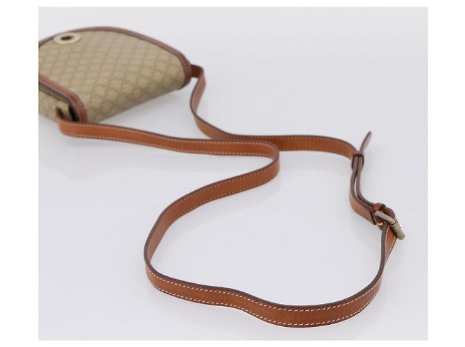 Céline Bolso de hombro CELINE Macadam Circle Logo PVC Beige Tono Dorado Auth ki6890 - vista 7