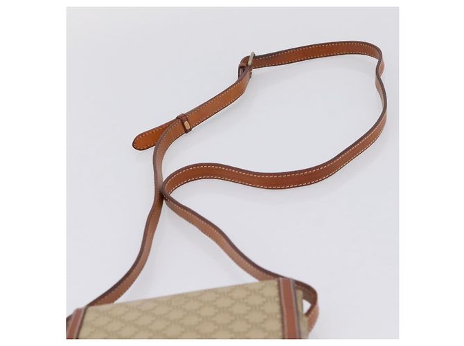 Céline Bolso de hombro CELINE Macadam Circle Logo PVC Beige Tono Dorado Auth ki6890 - vista 8
