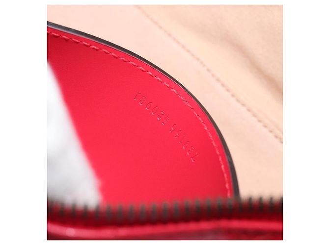 Borsa GUCCI GG Marmont in pelle rossa e oro 739166 Auth ka6352V Rosso D'oro - vista 11