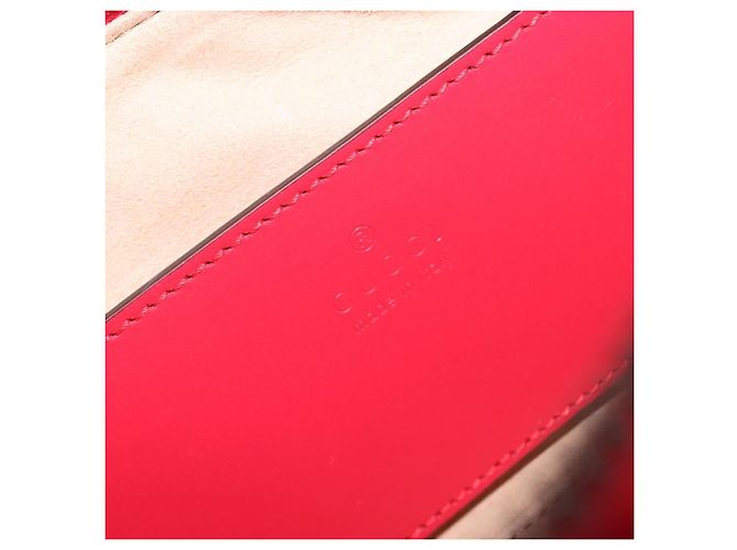 Borsa GUCCI GG Marmont in pelle rossa e oro 739166 Auth ka6352V Rosso D'oro - vista 20