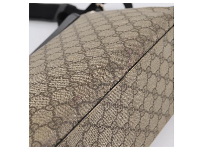 Borsa a tracolla GUCCI GG Supreme PVC Beige Silver 406367 Auth 204922 Argento - vista 10