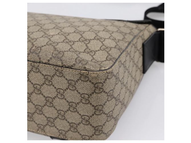 Borsa a tracolla GUCCI GG Supreme PVC Beige Silver 406367 Auth 204922 Argento - vista 16