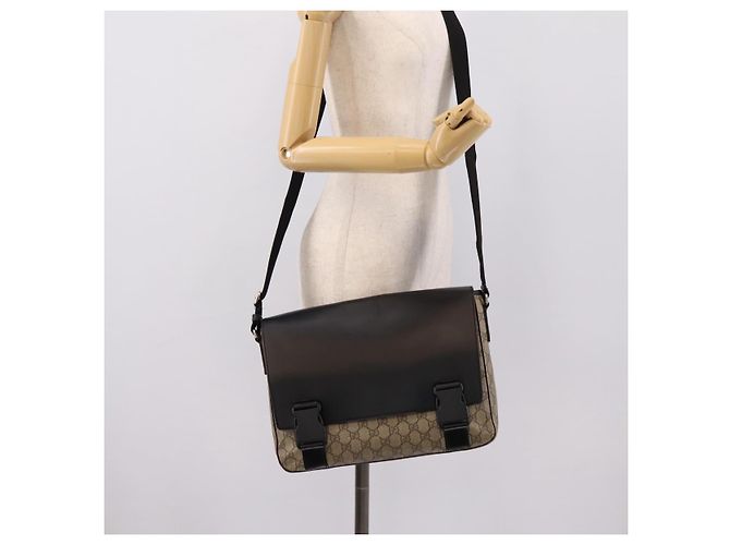 Borsa a tracolla GUCCI GG Supreme PVC Beige Silver 406367 Auth 204922 Argento - vista 25