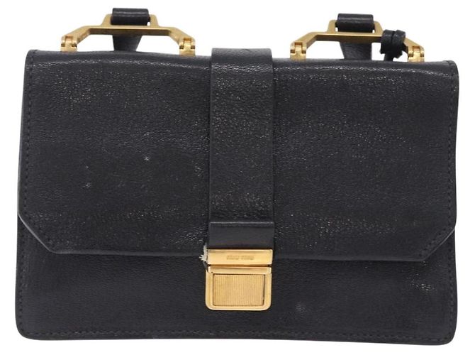 Borsa a tracolla Miu Miu Madras in pelle nera e oro Auth 203815 Nero D'oro - vista 13