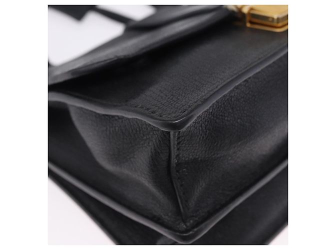 Borsa a tracolla Miu Miu Madras in pelle nera e oro Auth 203815 Nero D'oro - vista 16