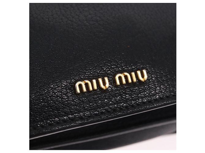 Borsa a tracolla Miu Miu Madras in pelle nera e oro Auth 203815 Nero D'oro - vista 20
