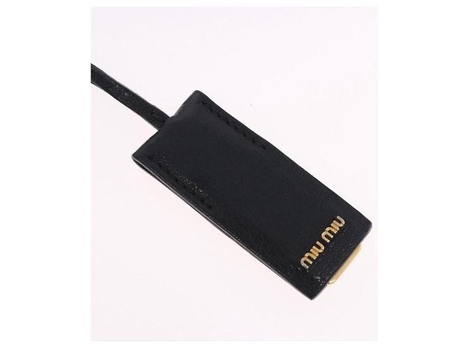 Borsa a tracolla Miu Miu Madras in pelle nera e oro Auth 203815 Nero D'oro - vista 22