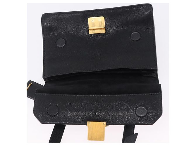 Borsa a tracolla Miu Miu Madras in pelle nera e oro Auth 203815 Nero D'oro - vista 25